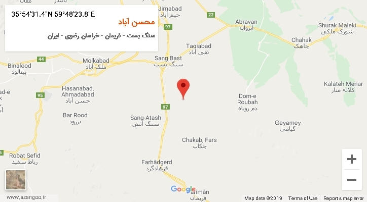 روستای محسن آباد بر روی نقشه