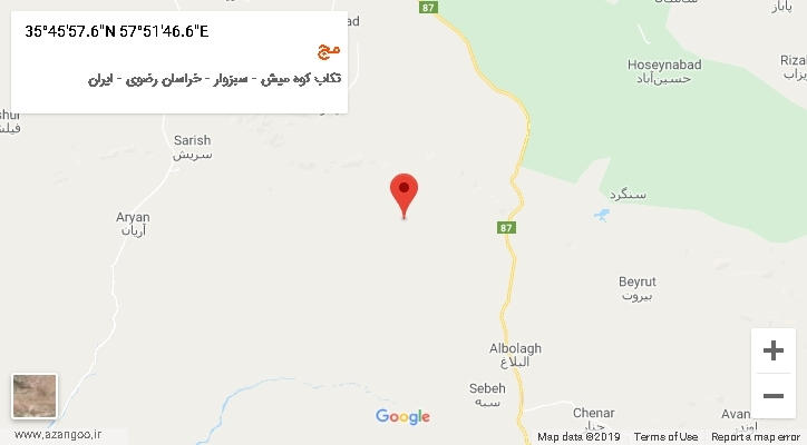 روستای مج بر روی نقشه