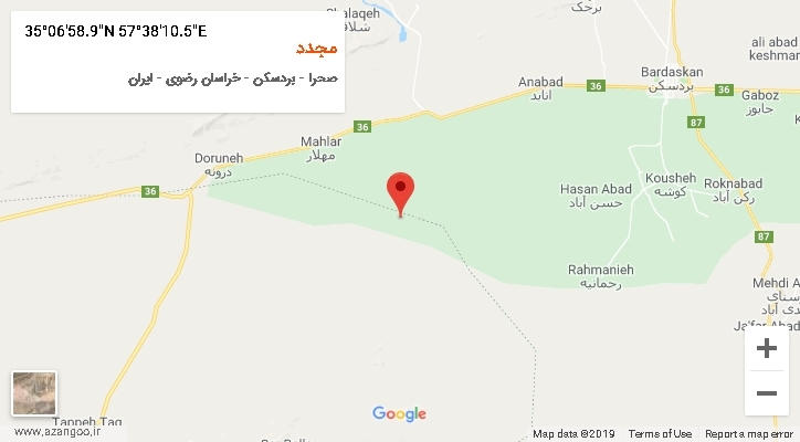 روستای مجدد بر روی نقشه