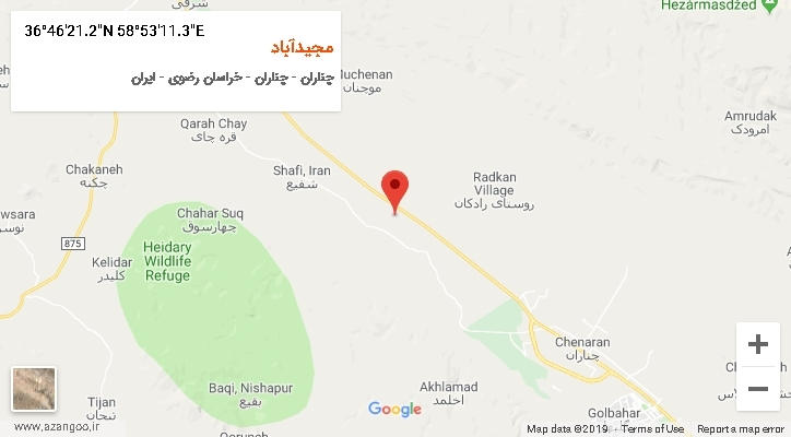 روستای مجیدآباد بر روی نقشه