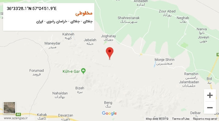 روستای مخلوطی بر روی نقشه
