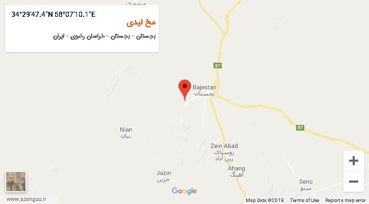 روستای مخ لیدی بر روی نقشه