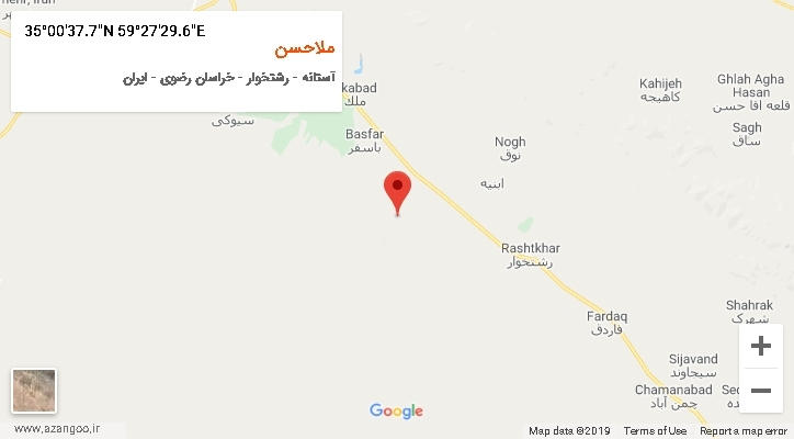 روستای ملاحسن بر روی نقشه