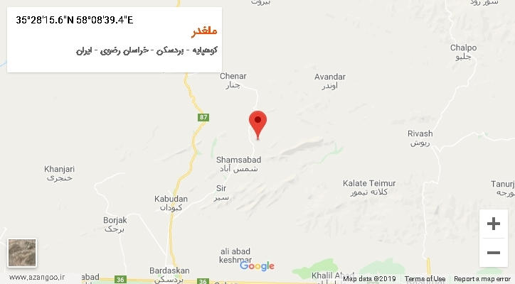 روستای ملغدر بر روی نقشه