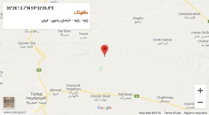 روستای ملقونک بر روی نقشه