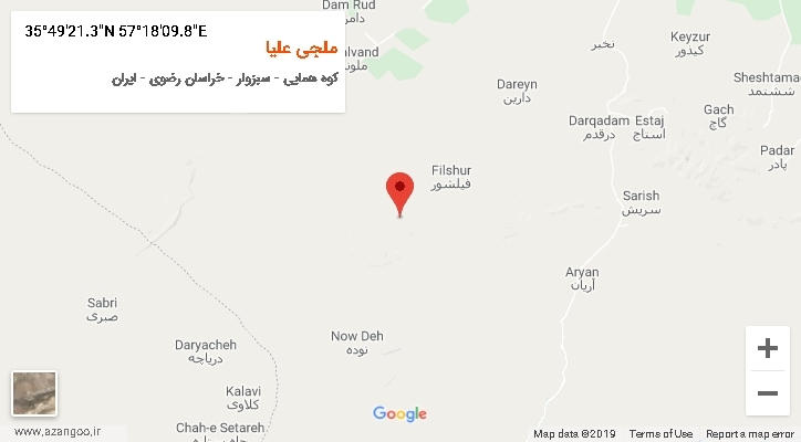 روستای ملجی علیا بر روی نقشه
