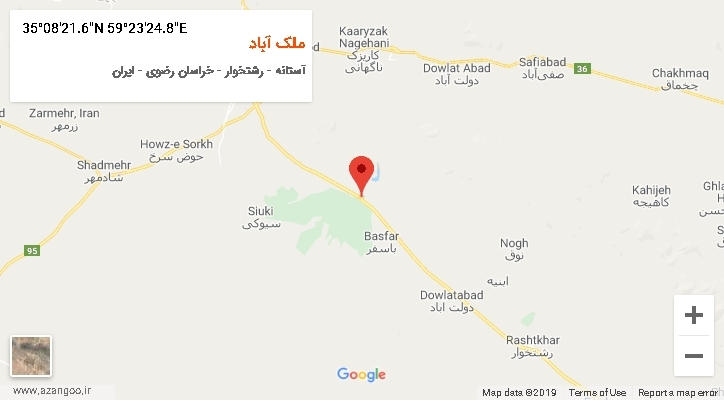 روستای ملک آباد بر روی نقشه