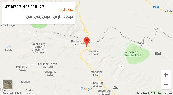 روستای ملک آباد بر روی نقشه