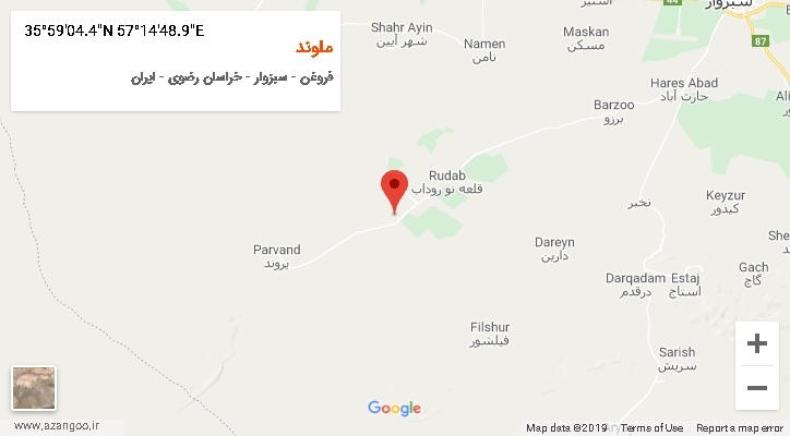 روستای ملوند بر روی نقشه