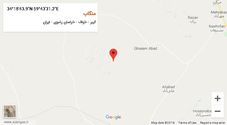 روستای منگاب بر روی نقشه