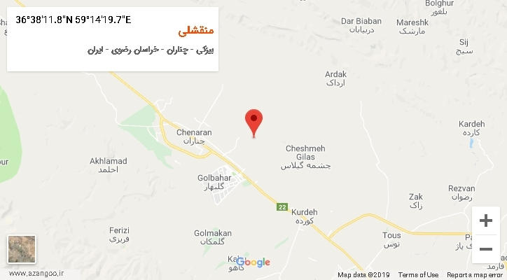 روستای منقشلی بر روی نقشه