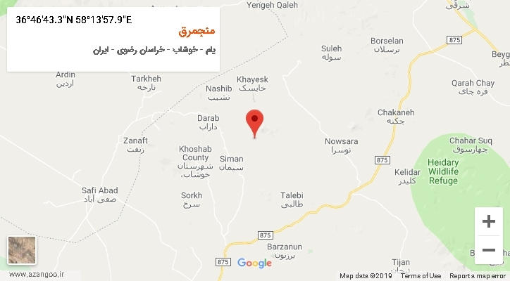 روستای منجمرق بر روی نقشه