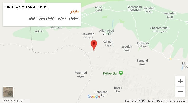 روستای منیدر بر روی نقشه