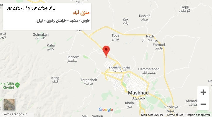 روستای منزل آباد بر روی نقشه