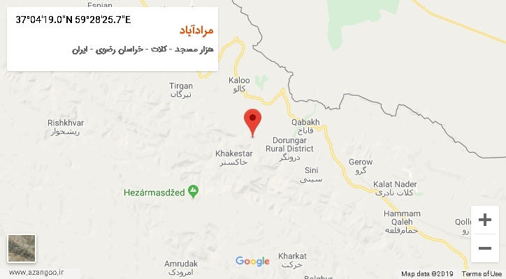 روستای مرادآباد بر روی نقشه