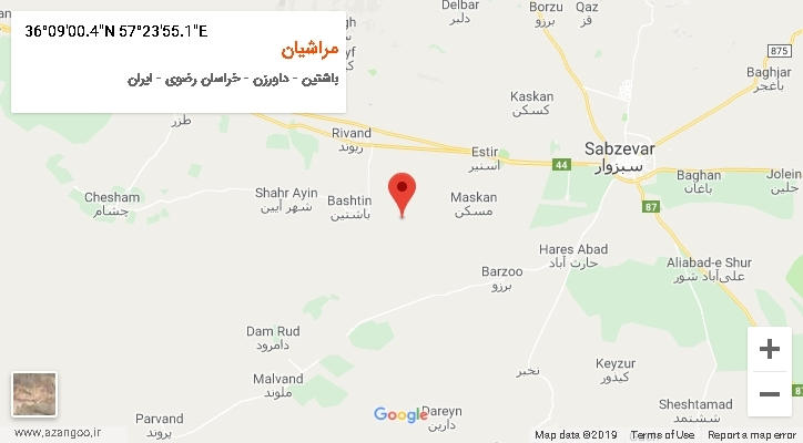 روستای مراشیان بر روی نقشه