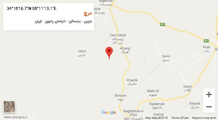 روستای مرچ بر روی نقشه