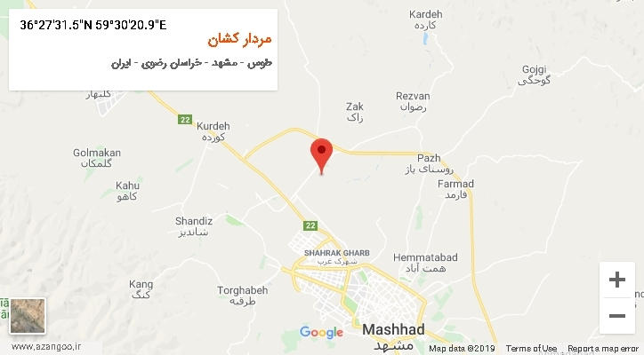 روستای مردار کشان بر روی نقشه