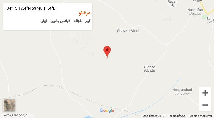 روستای مرغانو بر روی نقشه