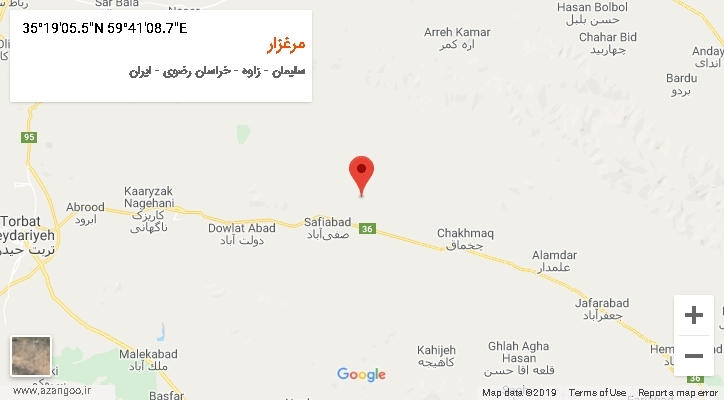 روستای مرغزار بر روی نقشه