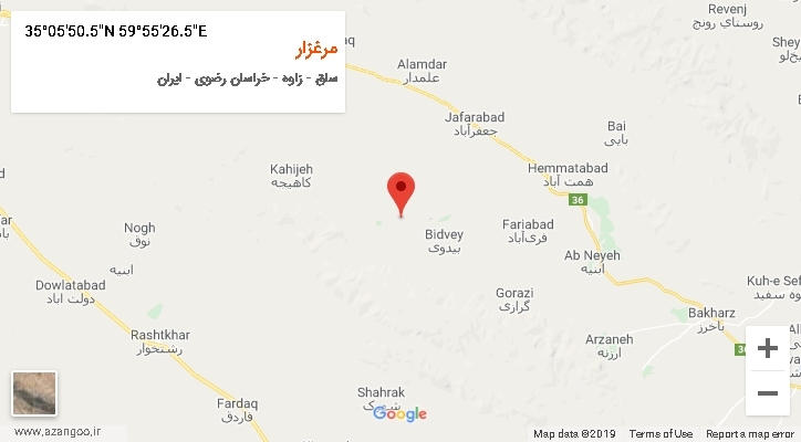 روستای مرغزار بر روی نقشه
