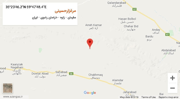 روستای مرغزارحسینی بر روی نقشه