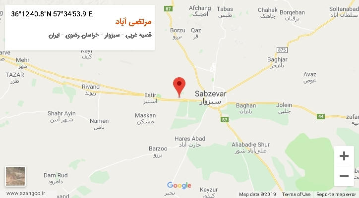 روستای مرتضی آباد بر روی نقشه