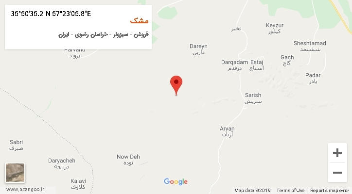 روستای مشک بر روی نقشه