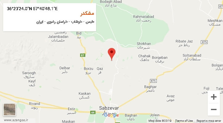 روستای مشکدر بر روی نقشه