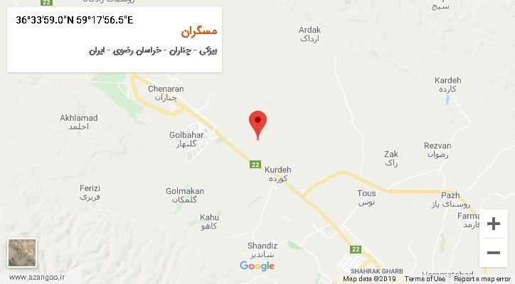 روستای مسگران بر روی نقشه