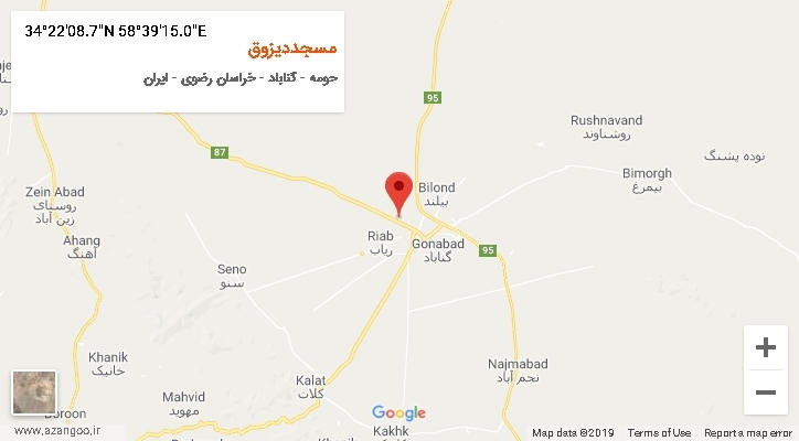 روستای مسجددیزوق بر روی نقشه