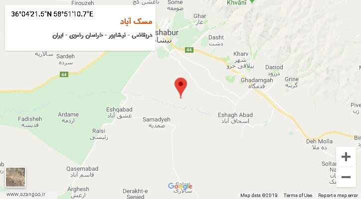 روستای مسک آباد بر روی نقشه