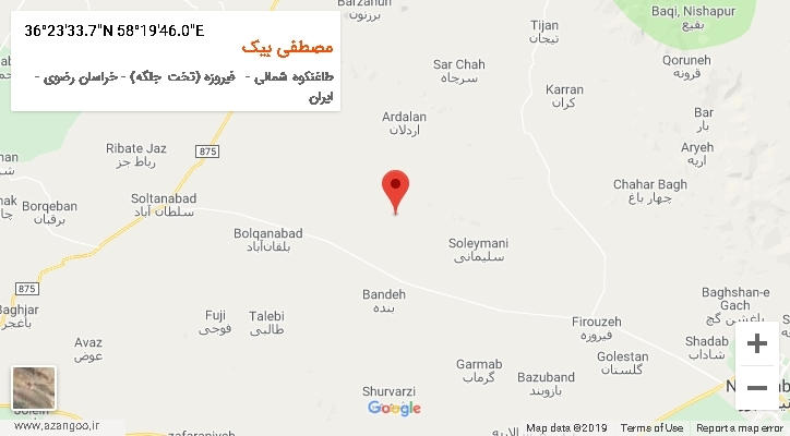 روستای مصطفی بیک بر روی نقشه