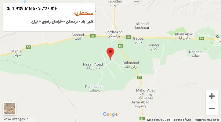 روستای مستشاریه بر روی نقشه