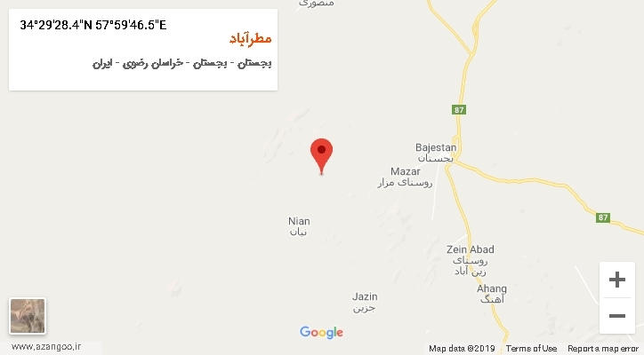 روستای مطرآباد بر روی نقشه