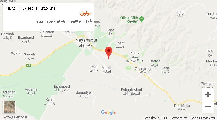 روستای مولوق بر روی نقشه