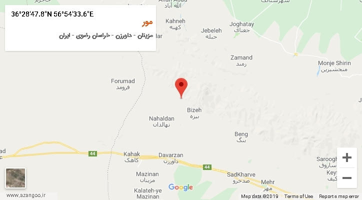 روستای مور بر روی نقشه