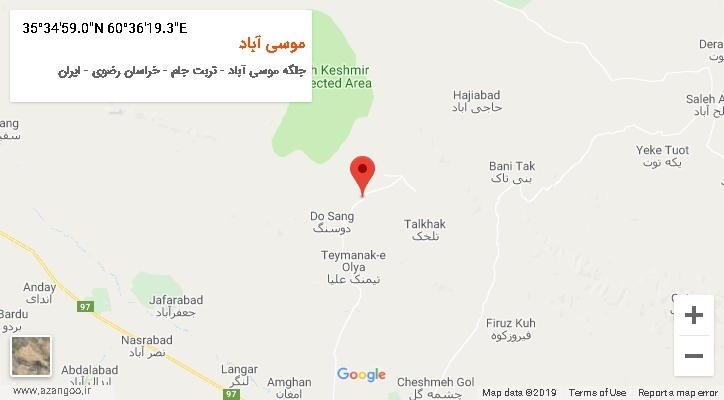 روستای موسی آباد بر روی نقشه