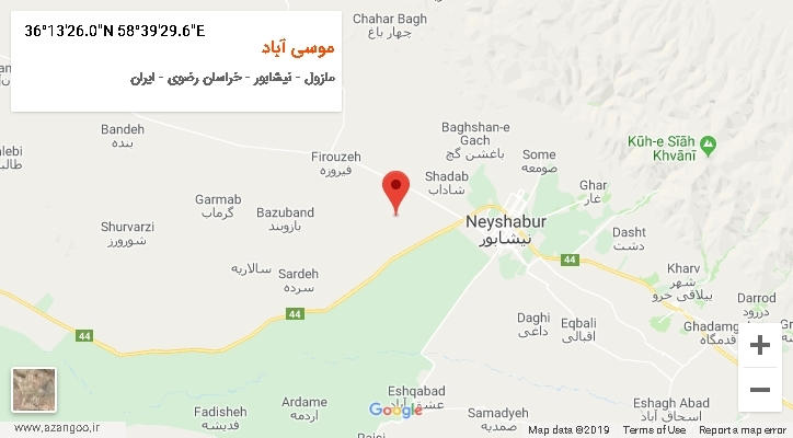 روستای موسی آباد بر روی نقشه