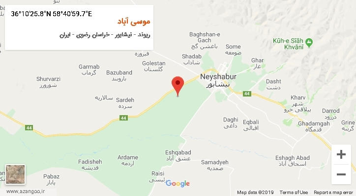 روستای موسی آباد بر روی نقشه