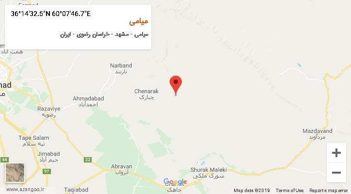 روستای میامی بر روی نقشه