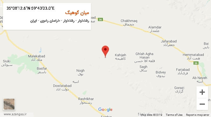 روستای میان گوهیگ بر روی نقشه