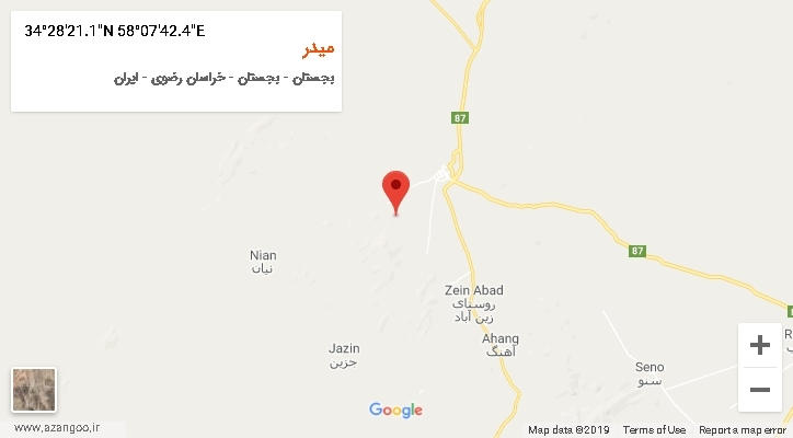 روستای میدر بر روی نقشه