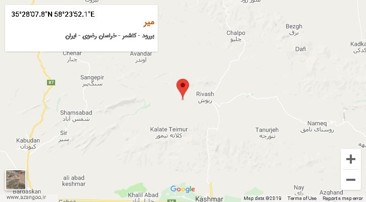 روستای میر بر روی نقشه