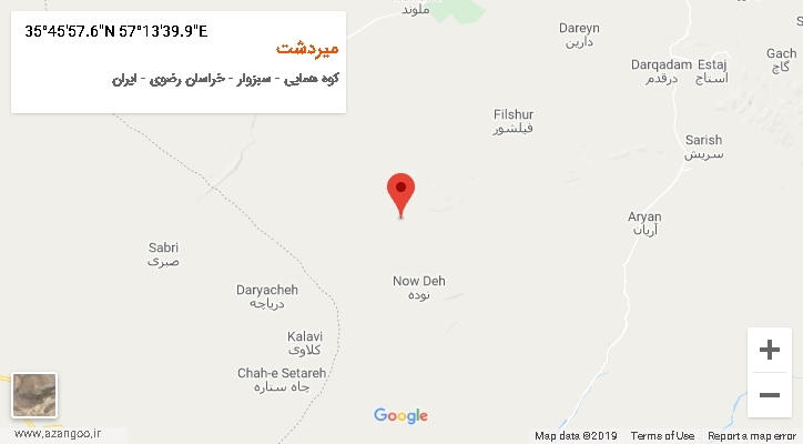 روستای میردشت بر روی نقشه
