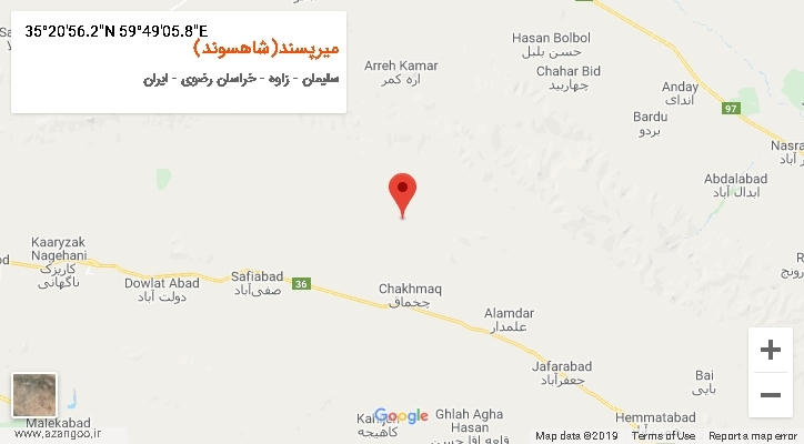 روستای میرپسند(شاهسوند) بر روی نقشه