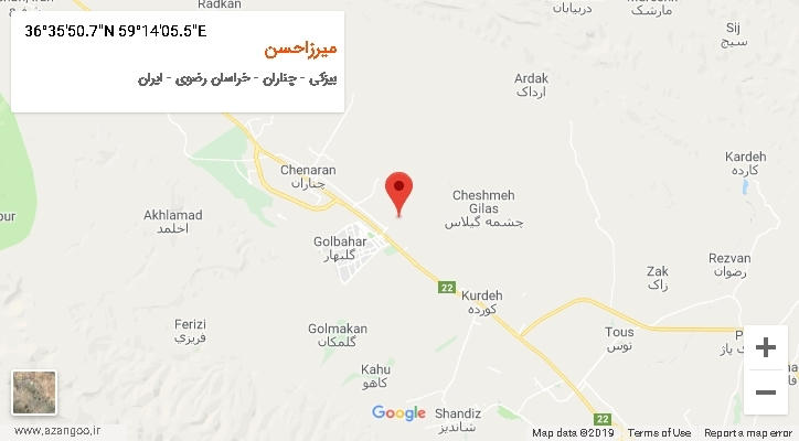 روستای میرزاحسن بر روی نقشه