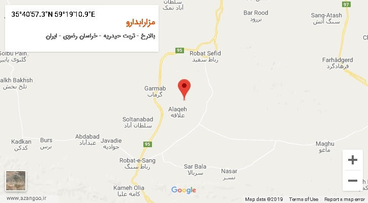روستای مزارابدارو بر روی نقشه