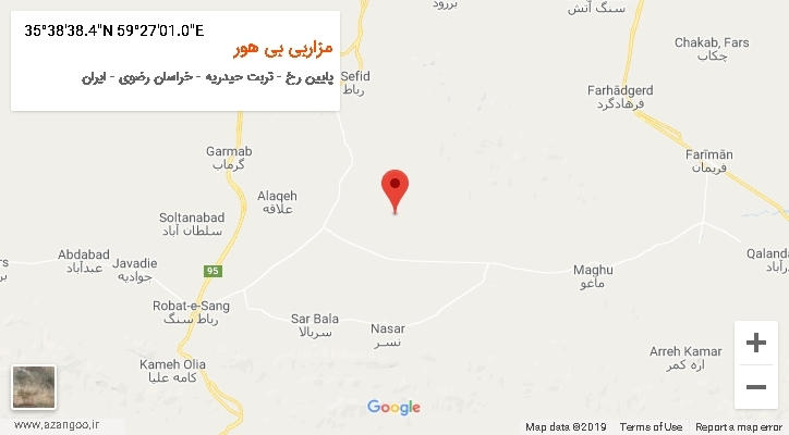 روستای مزاربی بی هور بر روی نقشه