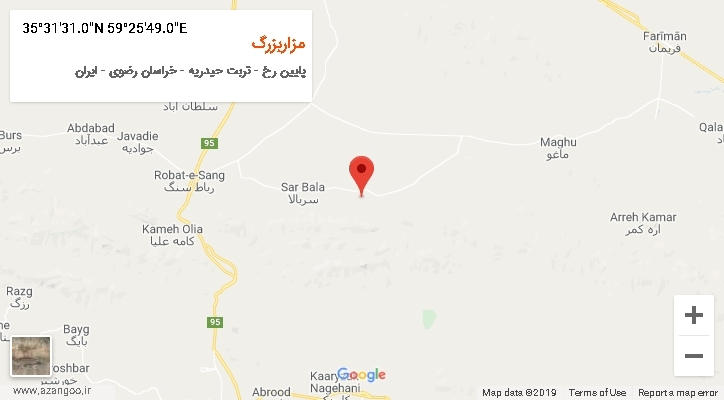 روستای مزاربزرگ بر روی نقشه